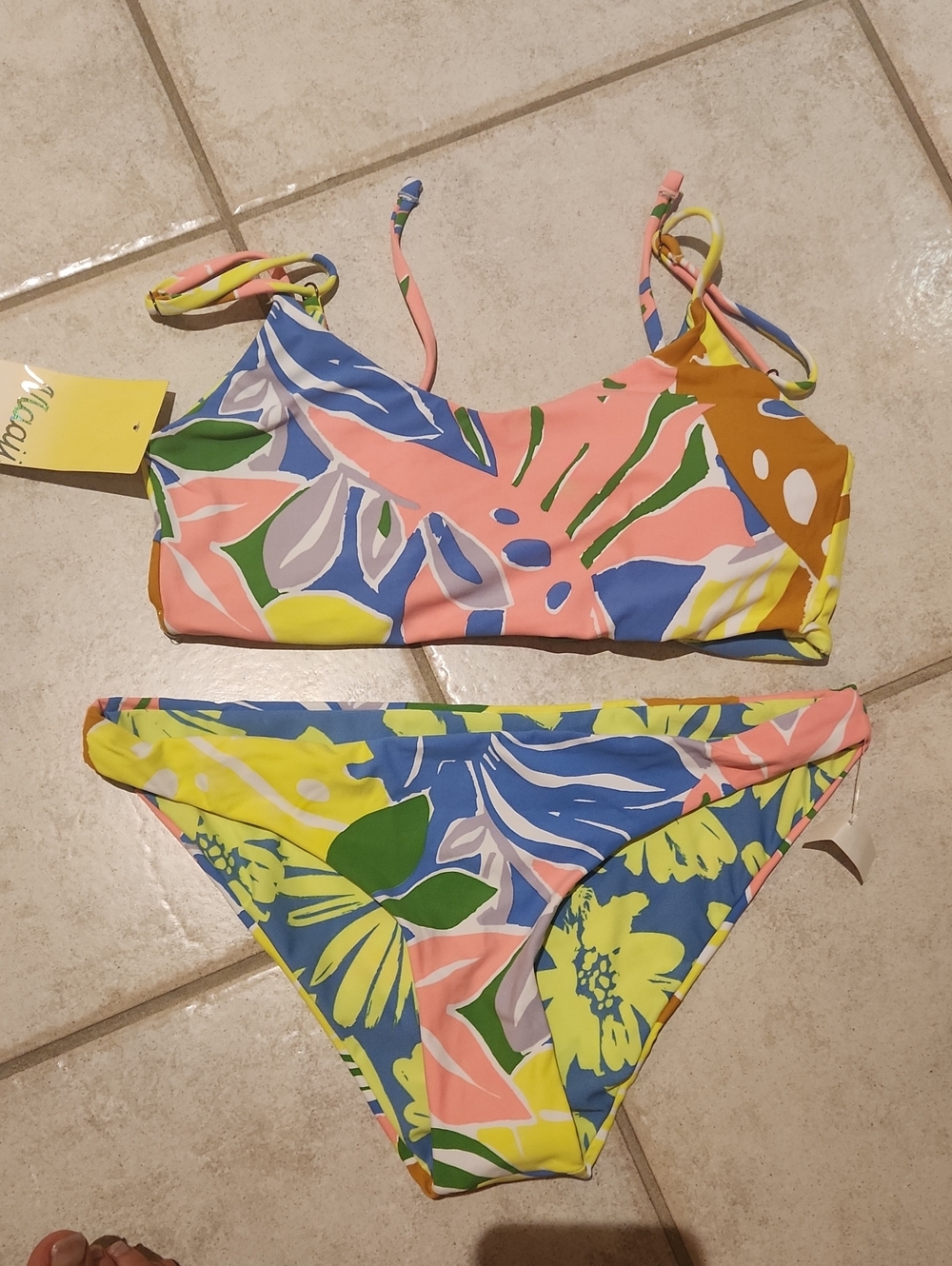 Maaji Neon Floral Print Bikini - Pink, Yellow, Blue, Green